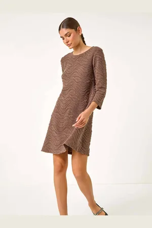 Roman Textured Wave Print A-Line Dress44