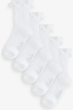 Clarks Girls Frill School Socks 5 Packuk125eu31