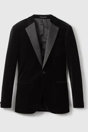 Reiss Ace Velvet Single Breasted Slim Fit Jacket97cm R (UK 38 R)