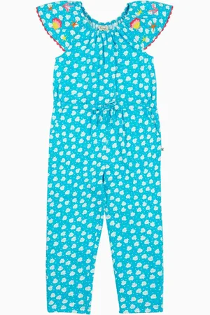 Frugi Blue Geneva 100% Cotton Jumpsuit128134 cm