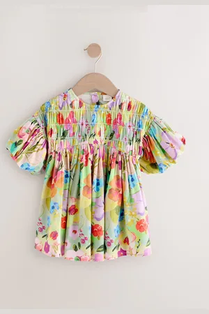 Next Shirred Puff Sleeve Dress (3mths-8yrs)104110 cm
