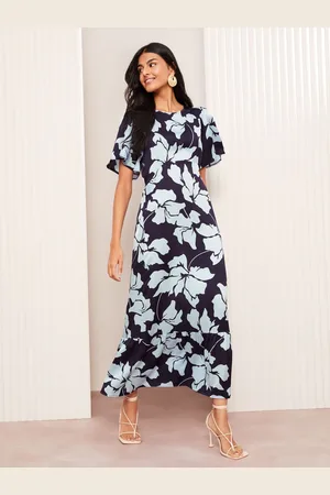 Friends Like These Satin Angel Sleeve Empire Midi Dress46