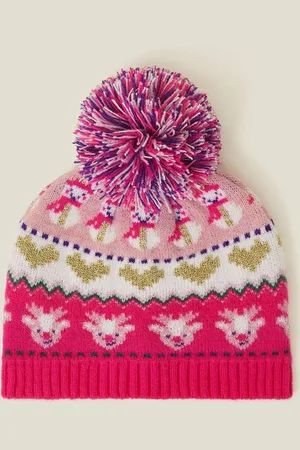Accessorize Girls Christmas Fair Isle Pattern Beanie Hat3