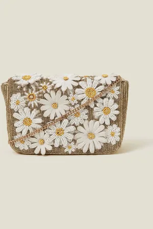 Accessorize Hand Beaded 3D Floral Crossbody BagJeden