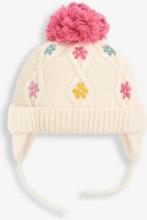 JoJo Maman Bébé Floral Embroidered Cable Hat1