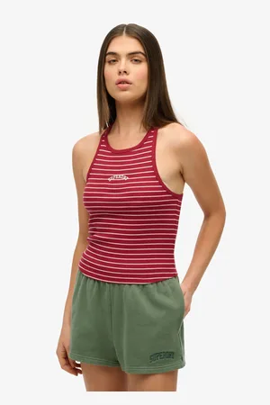Superdry Essential Logo Striped Racer Vest Top42