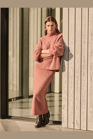 Next Neppy Knitted Column Midi Skirt with Wool2XL regularny