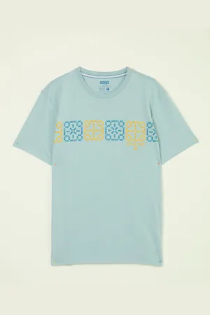 Fat Face FatFace Chest Stripe Tile 100% Cotton T-ShirtM, dla wysokich