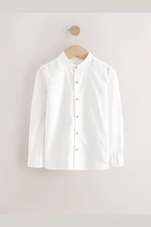Next Grandad Collar Linen Mix Long Sleeve Shirt (3-16yrs)8 lat (128 cm)