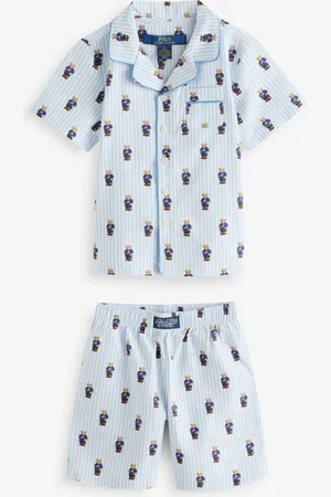 Ralph Lauren 100% Cotton Short Sleeve Bear White/Blue Pyjamas Set12 lat (152 cm)
