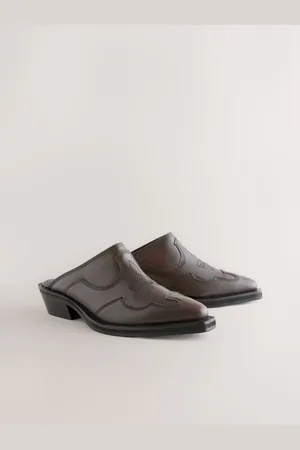 Next Forever Comfort Leather Point Toe Western MulesEU 41 (UK 7)