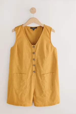 Next 100% Cotton V-Neck Button Down PlaysuitEU 44 Tall (UK 14 T)
