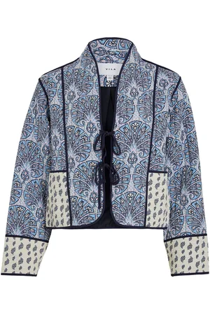 VILA Paisley Printed Tie Front Quilted Jacket40