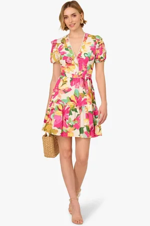 Adrianna Papell Adrianna By Pink Printed Short Dress40