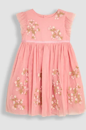 JoJo Maman Bébé Floral Embroidered Tulle Party Dress98104 cm
