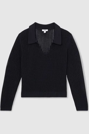 Reiss Matilda Cotton Blend Open Collar JumperM