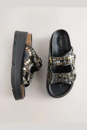Next Forever Comfort Beaded Platform Buckle Detail Footbed Wedge7 EU 41