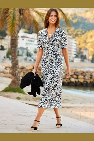 Sosandar Animal Print Tie Waist Shirt Dress40