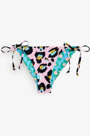 Eleanor Bowmer Pink/Blue Reversible Leopard Print Tie Side Briefs38
