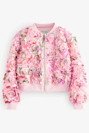 Ted Baker Pink 3D Floral Bomber Jacket152158 cm