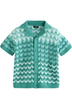 Next Crochet Revere Collar Short Sleeve Knitted Polo Shirt (3mths-7yrs)110116 cm