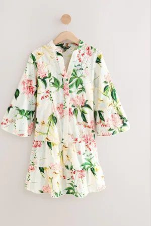 Next Broderie 100% Cotton Shirt Mini Dress52
