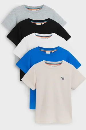 Paul Smith Boys Blue/White/Grey Signature T-Shirts Set 5 Pack158164 cm