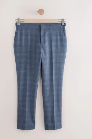 Next Tailored Fit Wool Blend Check Trousers36 S