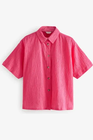 Next Short Sleeve Textured Shirt With Linen40