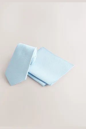 Next Textured Tie And Pocket Sqaure SetJeden