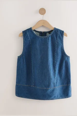 Next Fuller Bust Round Neck Denim 100% Cotton Shell TopEU 42 (UK 14)