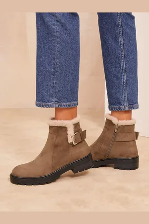Friends Like These Flat Buckle Detail Casual Faux Suede Chelsea BootsEU 41 (UK 8)