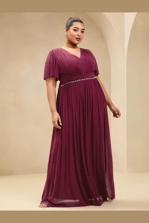 Lipsy London Short Sleeve Pearl Trim Mesh Maxi Bridesmaid Dress48