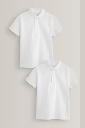 Next Bawełniane szkolne koszulki polo z krótkim rękawem, 100% bawełna (3-16 lat)8 lat (128 cm)