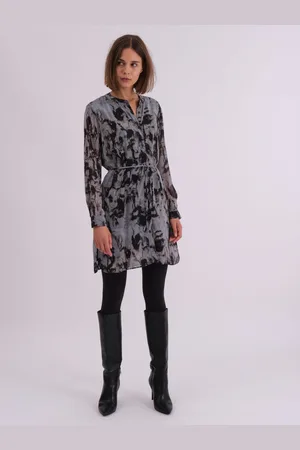 Religion Long Line Tunic Shirt Dress In Hand-Painted Prints44