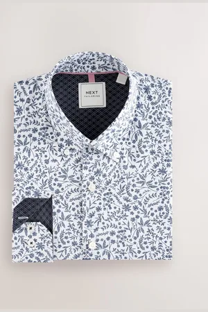 Next Easy Iron Long Sleeve Single Cuff Printed Oxford ShirtS
