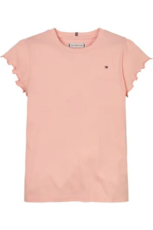 Tommy Hilfiger Dopasowana bluzka z falbanką i krótkim rękawem152158 cm