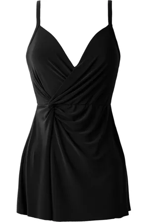 Miraclesuit Tummy Control Twisted Sisters Adora Black Swim Dress38