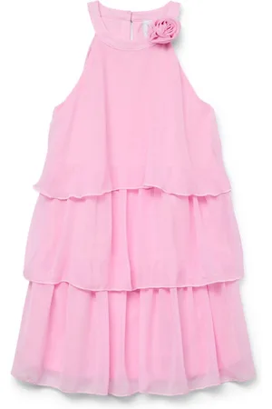 VERO MODA Tiered Ruffle Dress With Rose Corsage Detail116122 cm