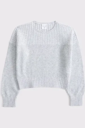 Abercrombie & Fitch Grey Crew Neck Stripe Knitted Jumper15