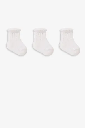 JoJo Maman Bébé 3-Pack Pretty Pointelle Socks6