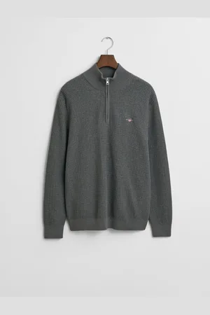 GANT Textured 100% Cotton Half Zip JumperXL