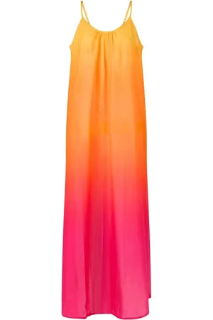 Chantelle Orange Aurora 100% Cotton Maxi Beach DressM