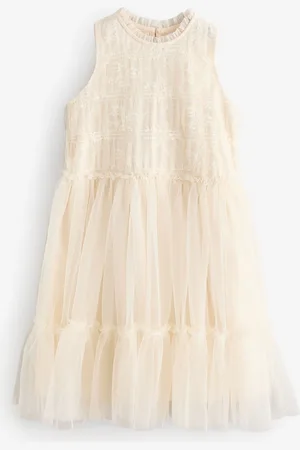 Next Tiered Mesh & Lace Bridesmaid Dress (3-16yrs)3 lat (98 cm)