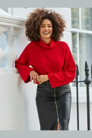Sosandar Wide Sleeve Rib Knit JumperM