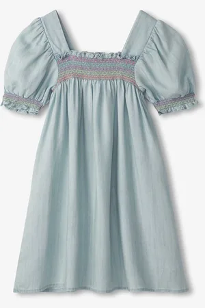Hatley Soft Blue Denim Puff Sleeve Smocked Dress152158 cm