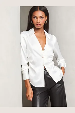 Lipsy London Ruched Side Satin Button Through Shirt34
