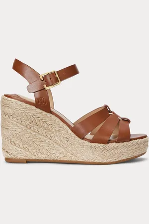 Ralph Lauren Smooth Calf-Soffia Espdr-Es-Wed Black SandalsEU 40.5 (UK 7)