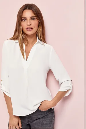 Lipsy London V-Neck 3/4 Sleeve Collared BlouseEU 34 (UK 6)