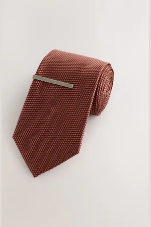 Next Textured Tie with Tie Cliponesize
